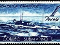Spain - 1938 - Submarino - 1 Ptas - Azul - España, Sagunto - Edifil 775 - Submarino D-1 - 0